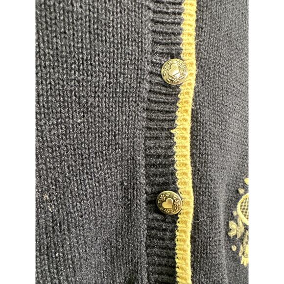 VTG Christopher Banks Sweater Vest L Hand Knitted Hearts Embroidered Granny Core - Picture 6 of 8